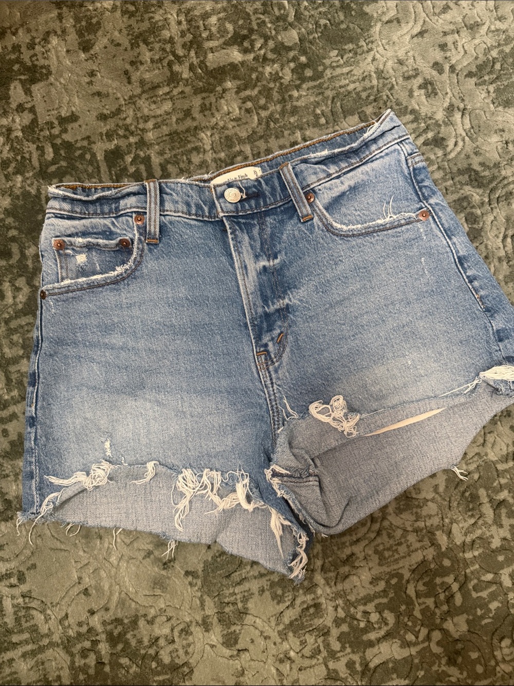 Abercrombie & Fitch The 90s Relaxed Cutoff High-Rise Denim Shorts
